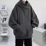 Autumn Solid Color Ninja Turtleneck Hoodies For Men Y2K Vintage Fleece Sweatshirts Hip Hop Japanese Streetwear Oversized Hoodie streatozone