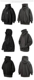 Autumn Embroidery Turtleneck Men's Hooded Sweatshirt Japanese Ninja Oversized Hoodies Hip Hop Fleece Pocket Streetwear Y2K Hoody streatozone