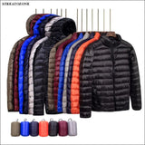 New Brand Autumn Winter Light Down Jacket Men's Fashion Hooded Short Large Ultra-thin Lightweight Youth Slim Coat Down Jackets streatozone